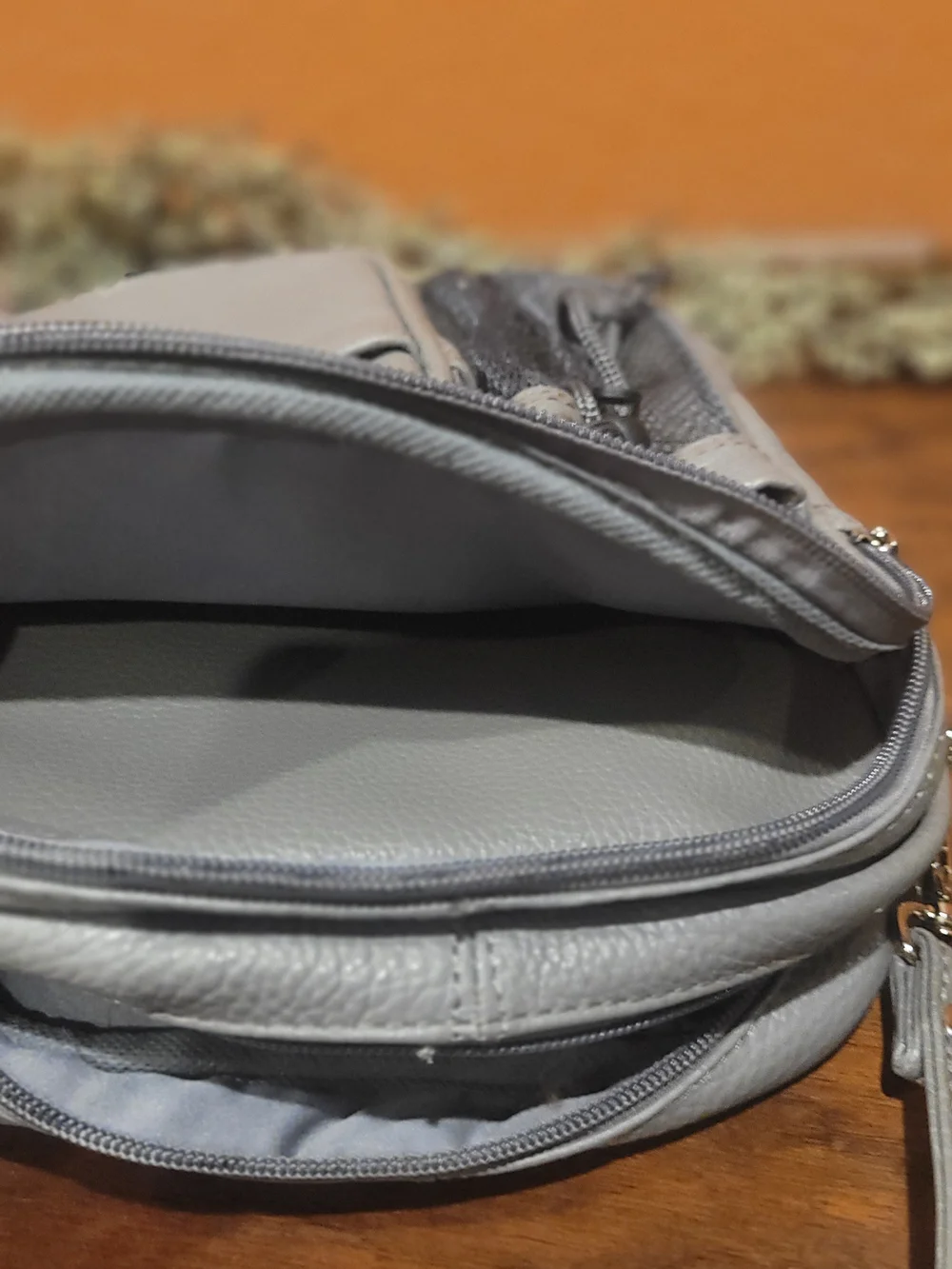 Gray Crossbody Messenger Bag - Compact Everyday Carry